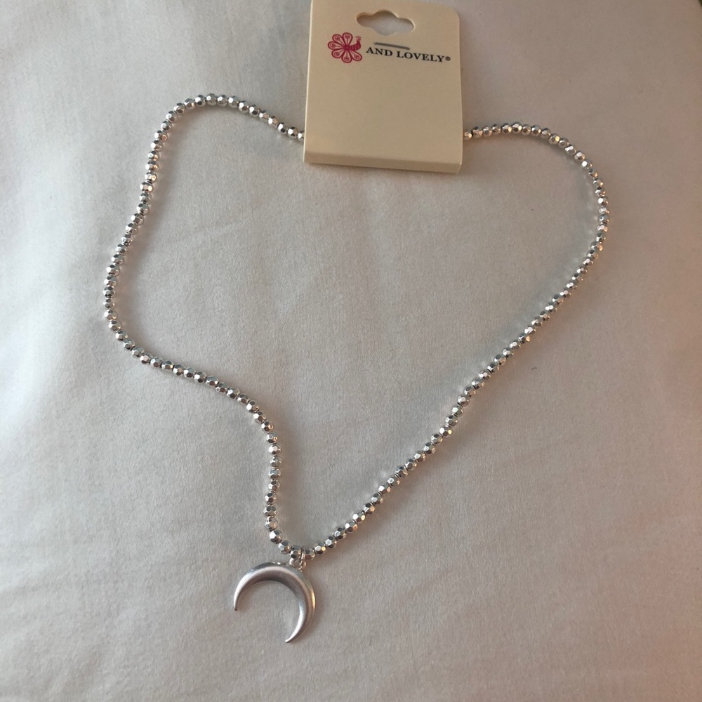 Silver moon necklace!